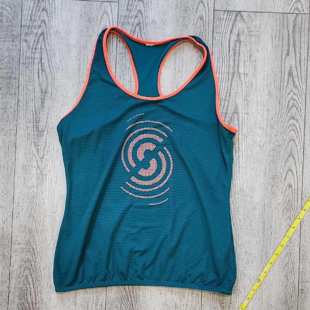 Strong By Zumba Vibrant Teal and Coral Women's Tank Top